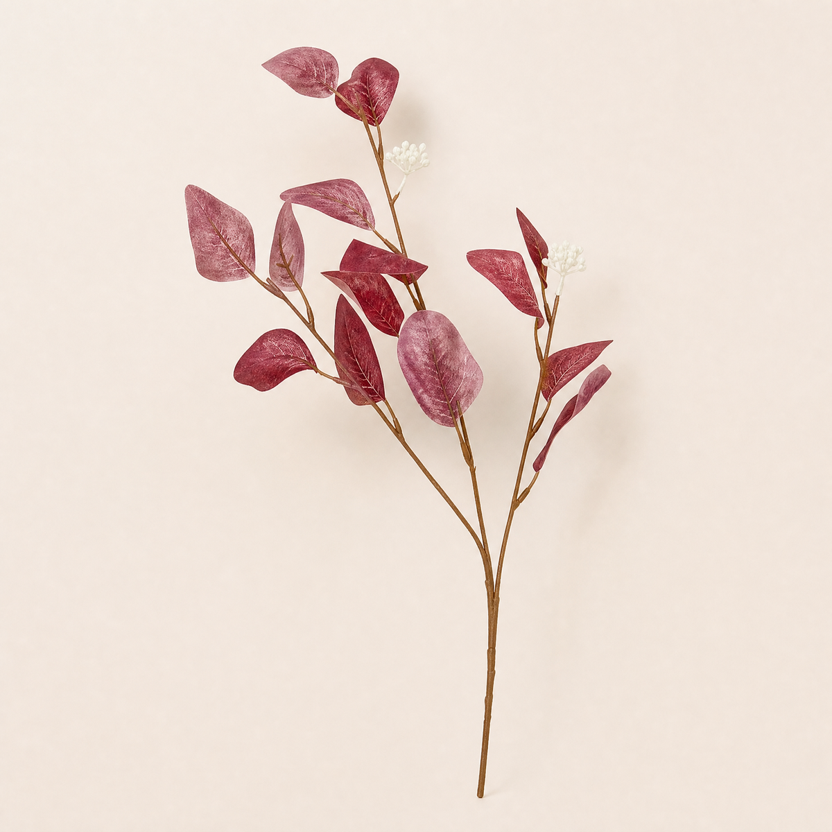 Silk Eucalyptus Stem with Fruit – Faux Botanical Branch for Wedding and Home Decor