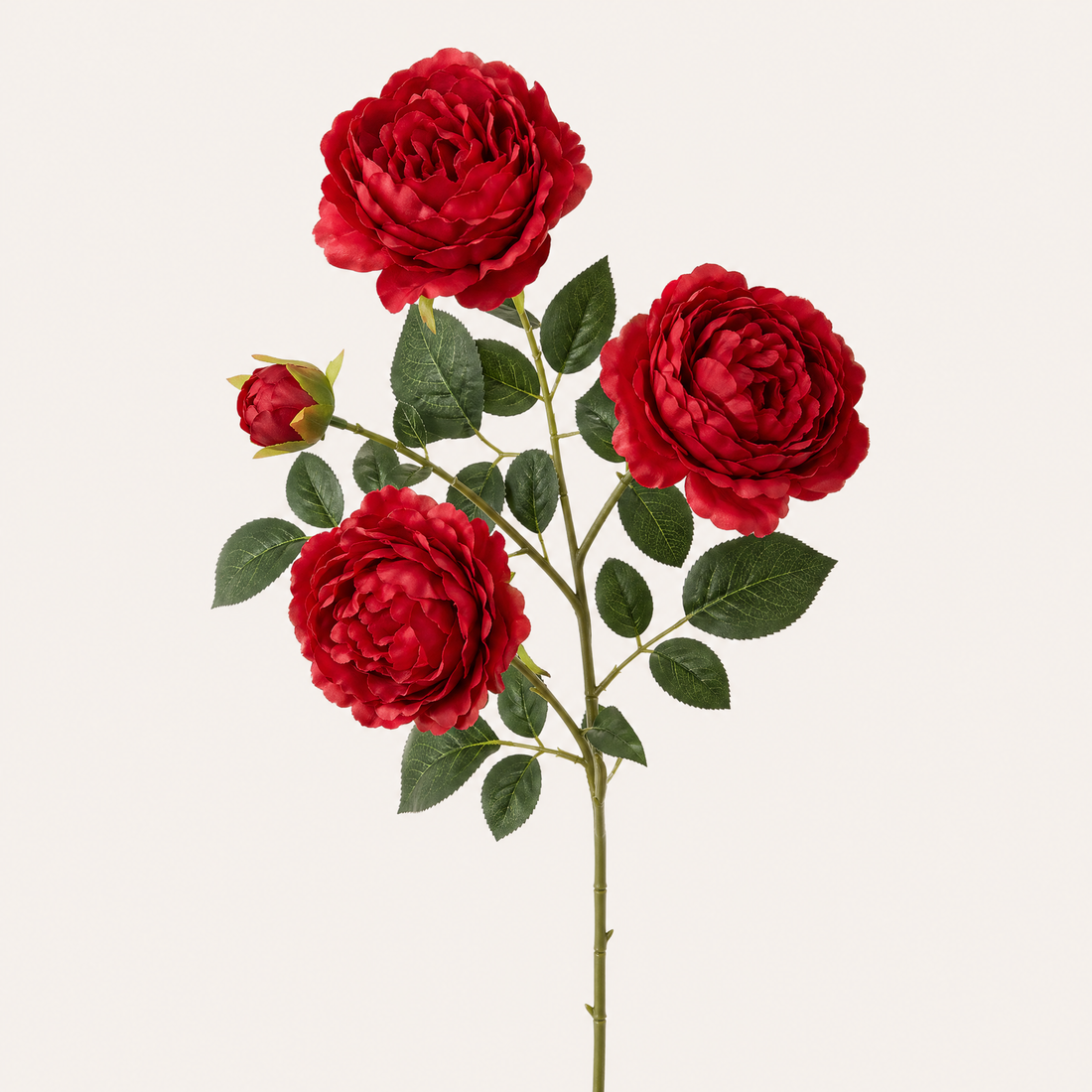 Artificial Peony Bouquet Branch – 3 Bloom Faux Flowers for Wedding Home Garden Decor