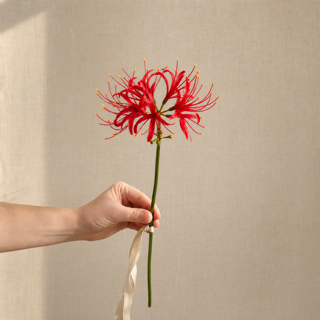 Artificial Higanbana Stem – Real Touch Silk Faux Equinox Flower Branch Home Decor