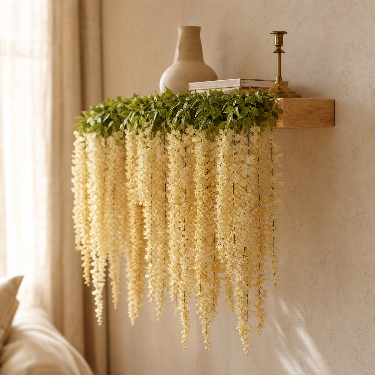Silk Wisteria Vine Faux Trailing Flowers – Wedding Arch Home Party Hanging Decor