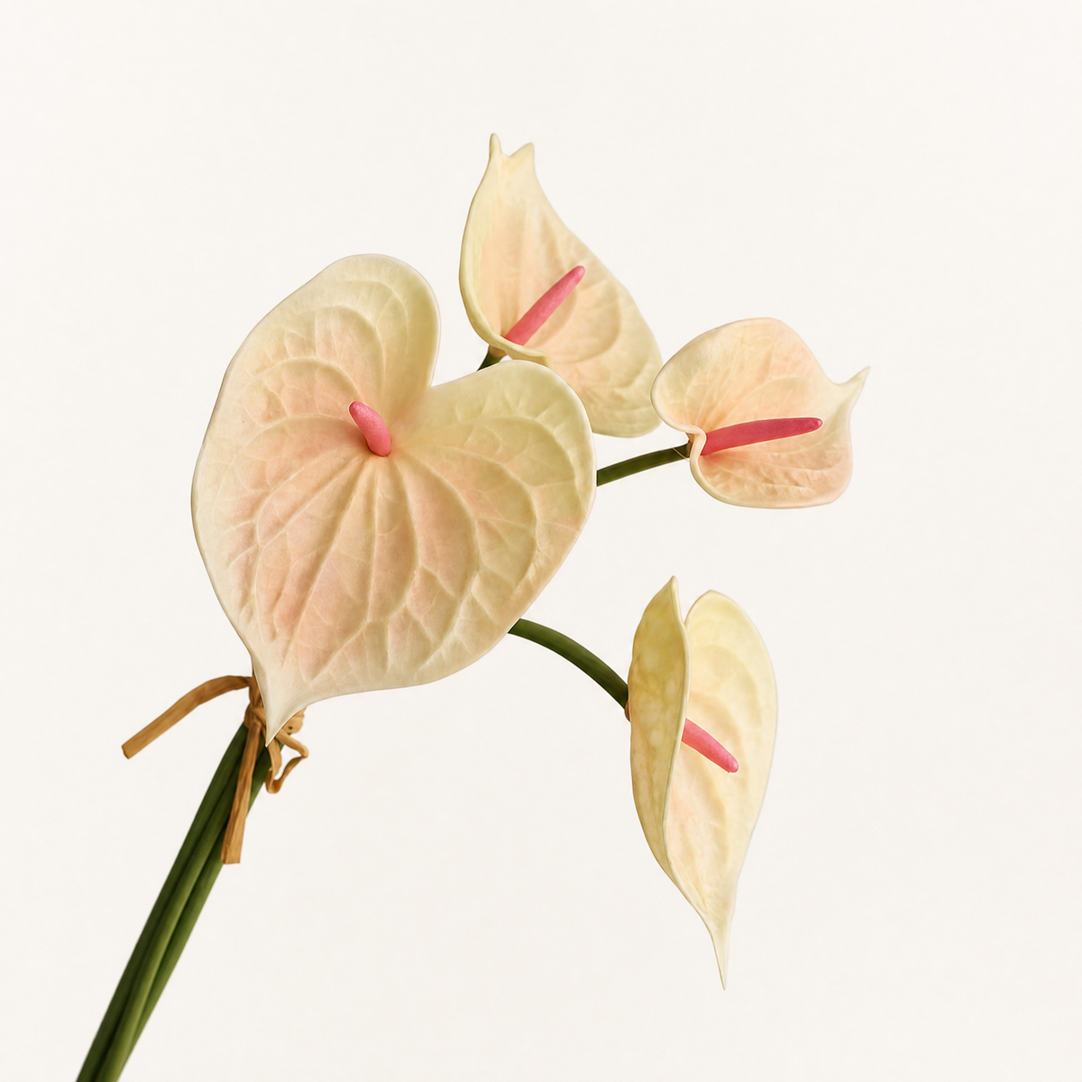 Faux Anthurium Stem Bundle – Real Touch PU Flower, Home and Wedding Decor