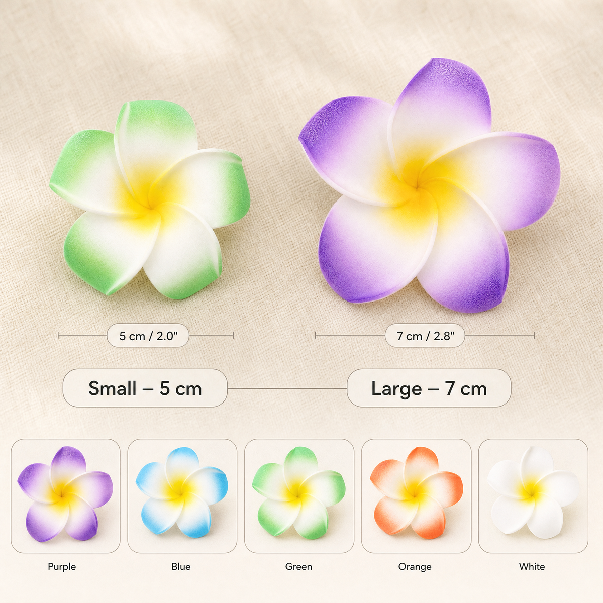 Foam Frangipani Flower Heads 10pcs – Faux Hawaiian Plumeria for Wedding Party Beach Decor