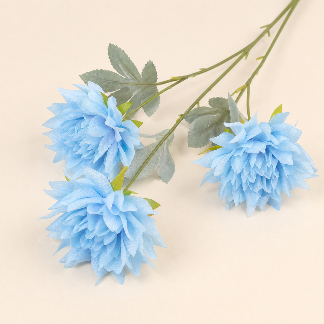Artificial Dahlia Stem 3 Heads – Faux Silk Flower for Vase Wedding Home Decor