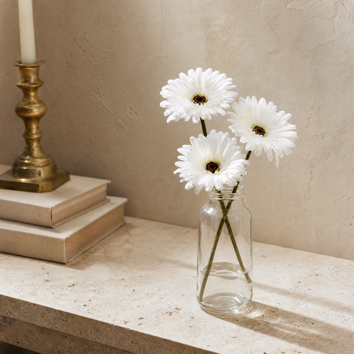 Silk Gerbera Daisy Stems – Faux Floral Arrangement for Home Wedding Decor