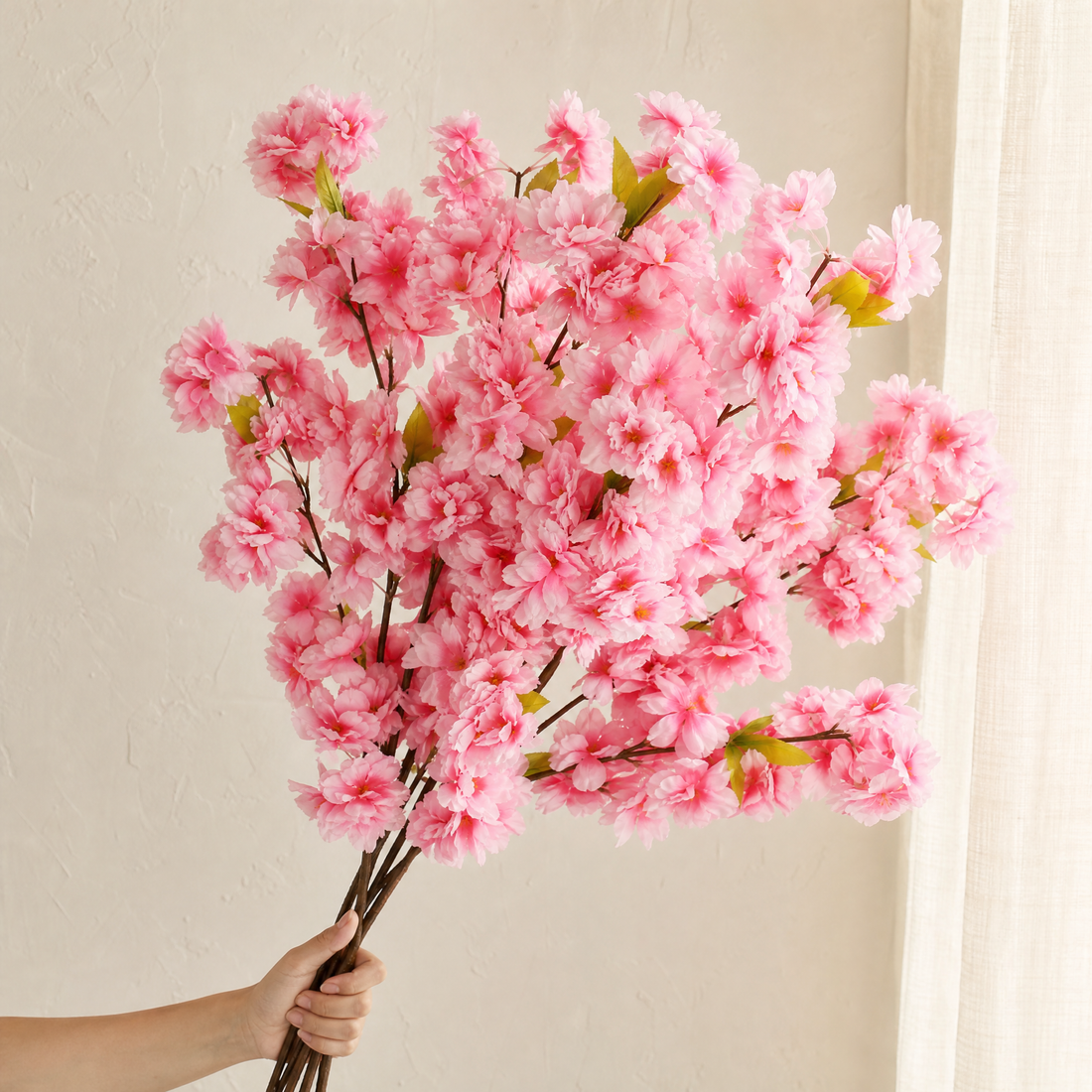 Sakura Artificial Flower Stems – Silk Faux Cherry Blossom Branch Home Decor
