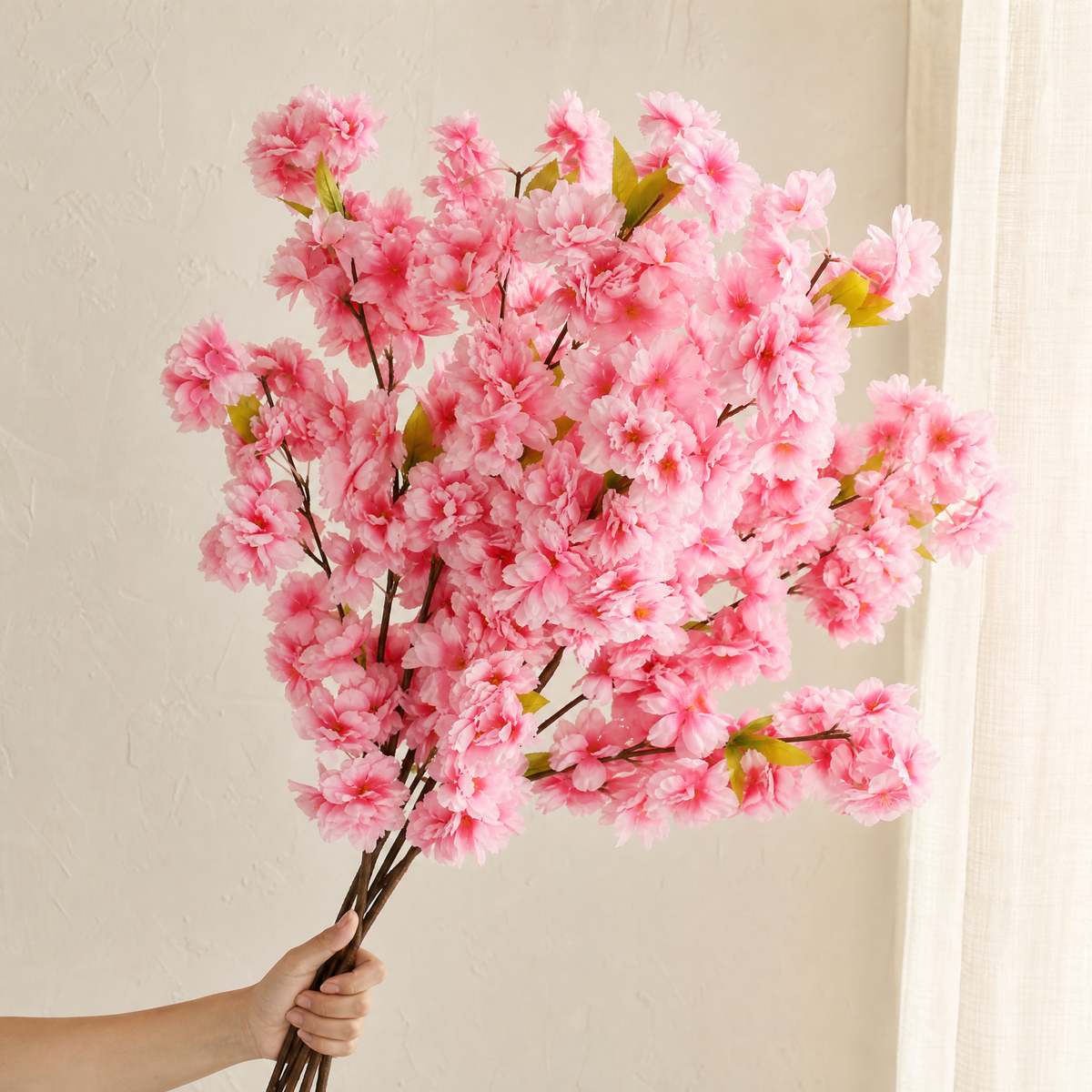 Sakura Artificial Flower Stems – Silk Faux Cherry Blossom Branch Home Decor