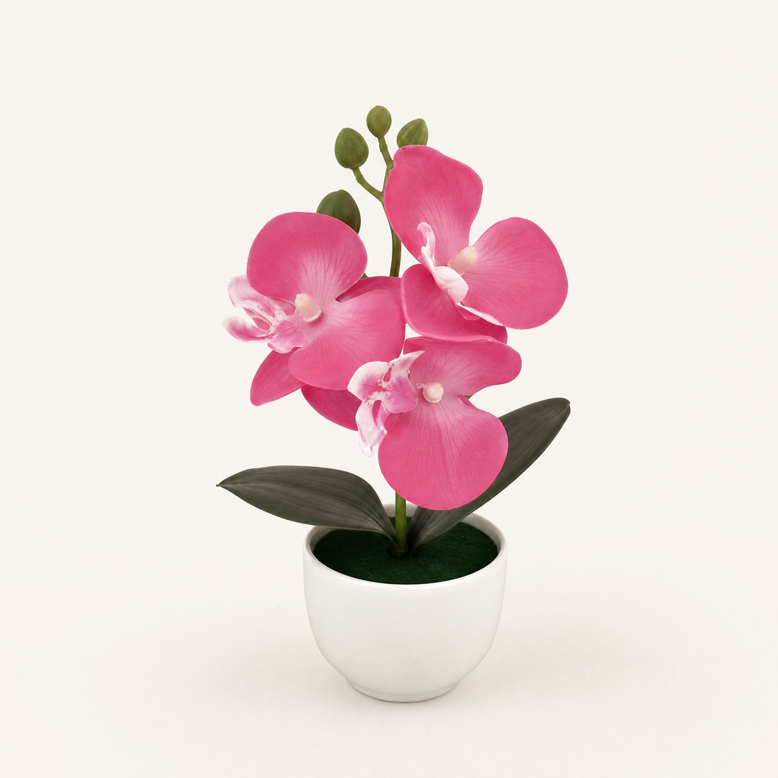 Faux Orchid Bonsai Pot – Mini Silk Phalaenopsis Desktop Decor Home Office Gift
