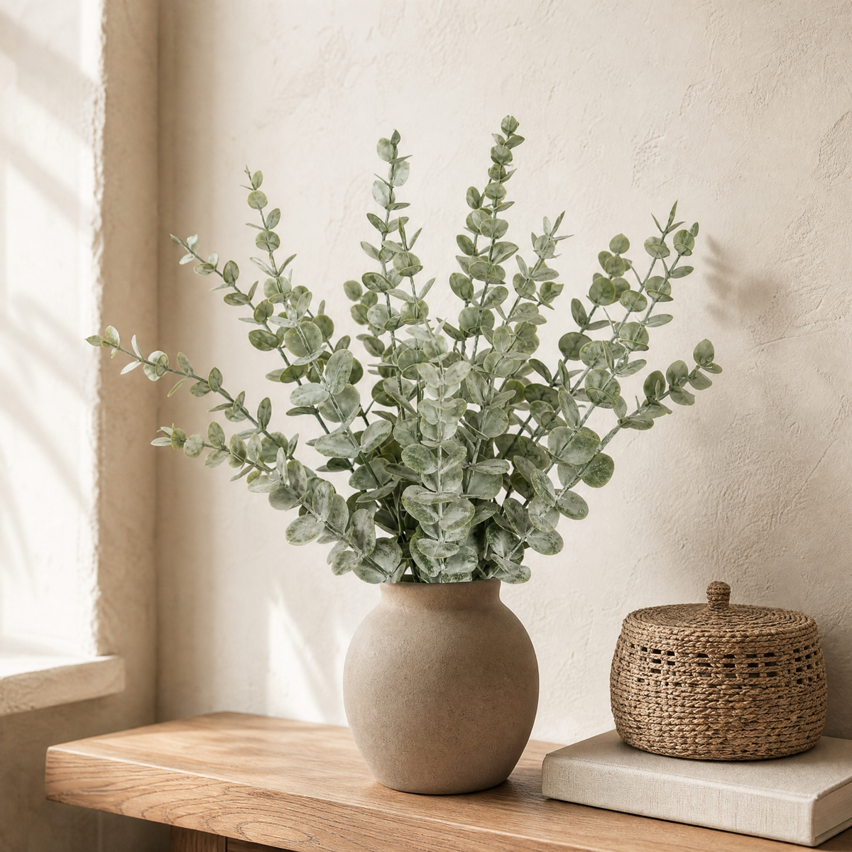 Faux Eucalyptus Stems – Artificial Greenery Branches for Vase, Home and Wedding Decor