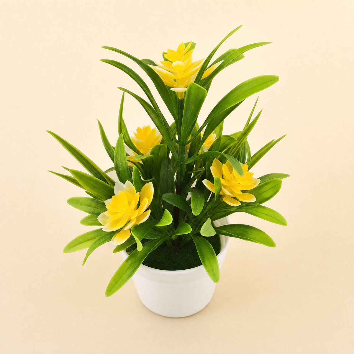 Artificial Flower Plant Pot – Faux Botanical Desktop Decor Home Office Gift