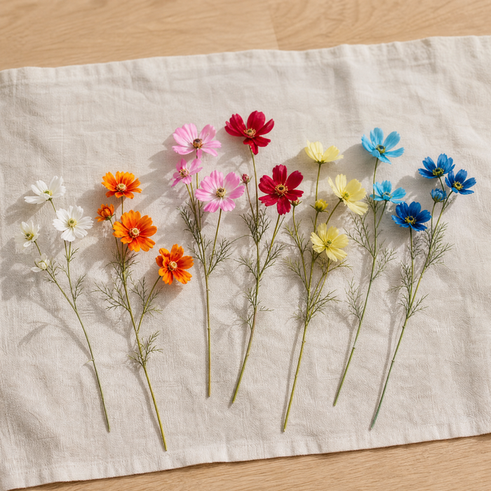 Faux Cosmos Flower Stem – Silk Flocked, 60 cm, Wedding Table Arrangement Decor