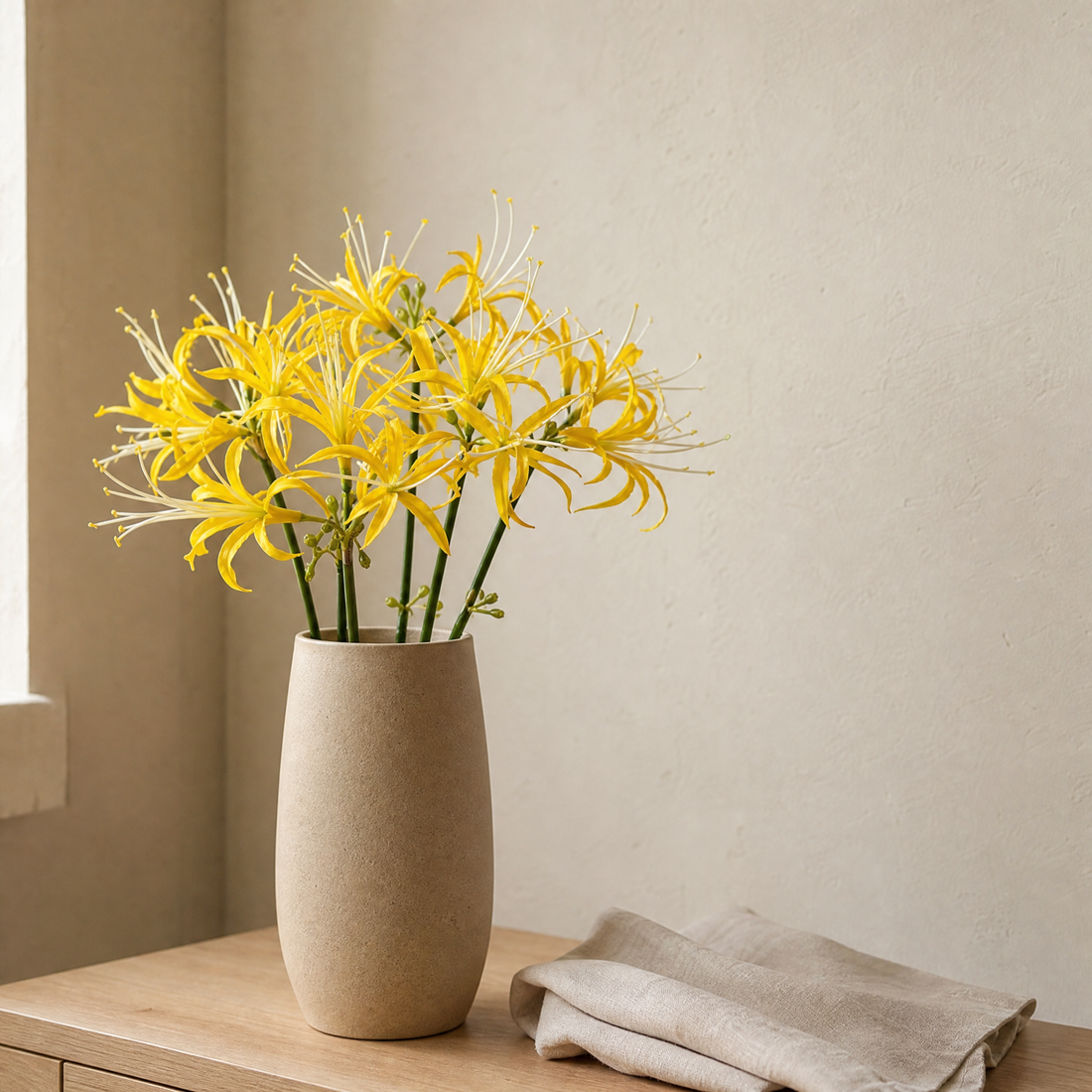 Artificial Higanbana Stem – Real Touch Silk Faux Equinox Flower Branch Home Decor