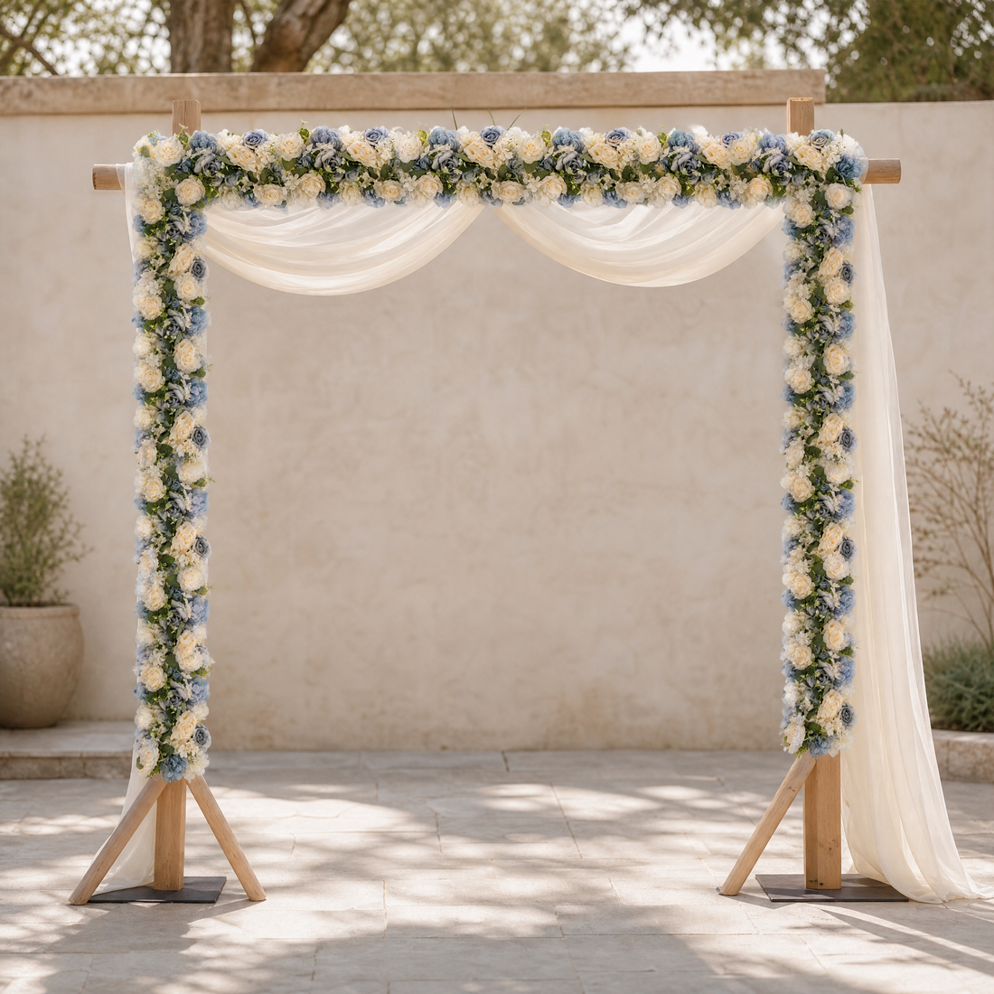 Silk Flower Row Arrangement 6 Pack – Wedding Table Centerpiece Arch Backdrop Party Decor