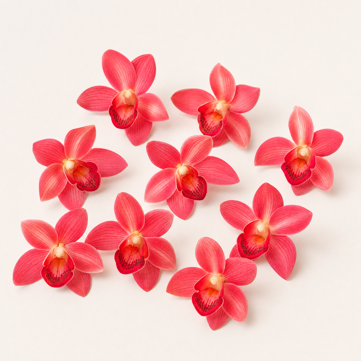 Silk Orchid Flower Heads – Faux Floral Stems for Wedding Bouquet and Home Decor