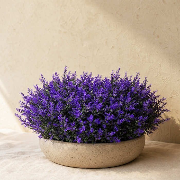 Artificial Lavender Bushes 12/24 Bundles – Faux Purple Flowers UV Safe Outdoor Use
