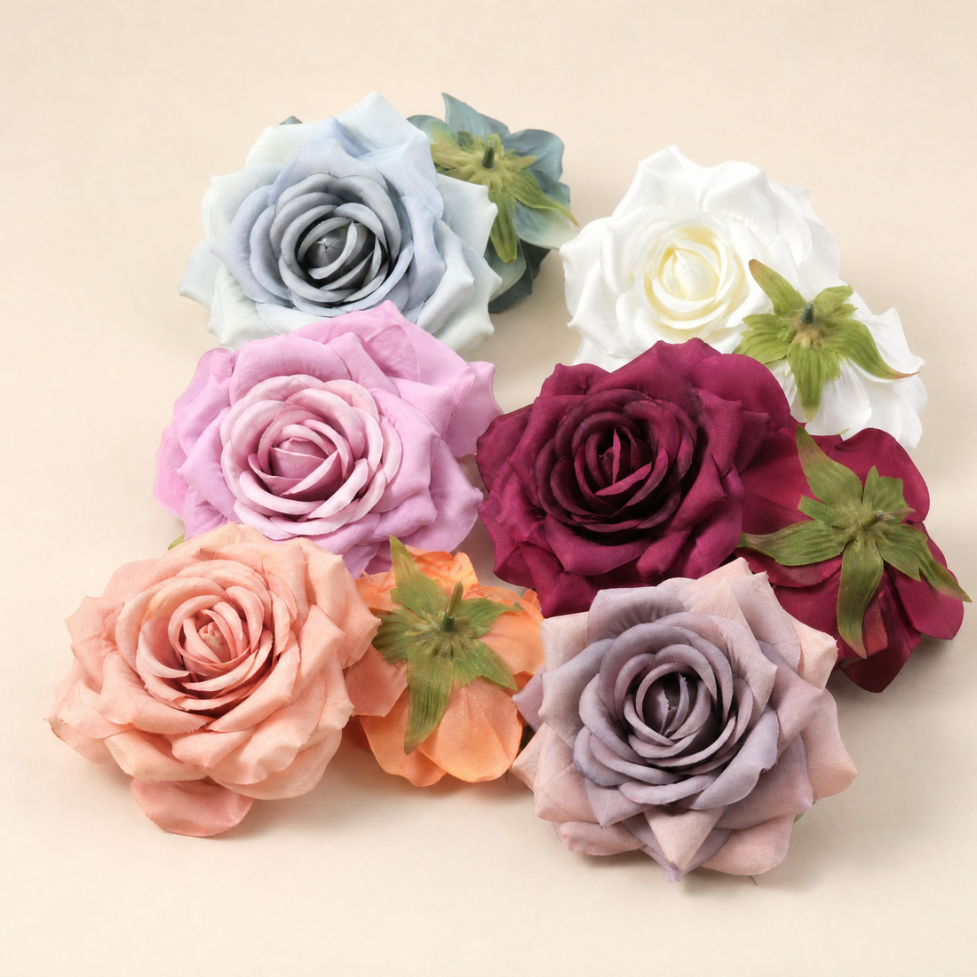 Silk Rose Heads Pack – Wedding Arch Wreath Brooch DIY Decor Artificial Flowers