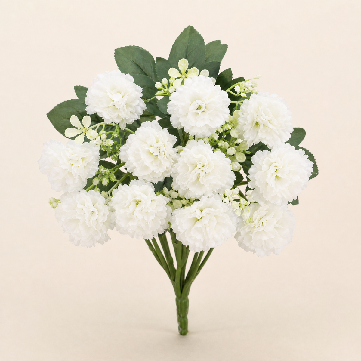 Faux Carnation Bouquet – 15 Heads Silk Stems Home Decor Wedding Table Arrangement