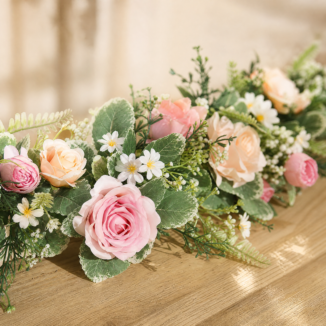 Artificial Rose Peony Garland – Silk Faux Floral Vine Wedding Arch Table Decor 175cm