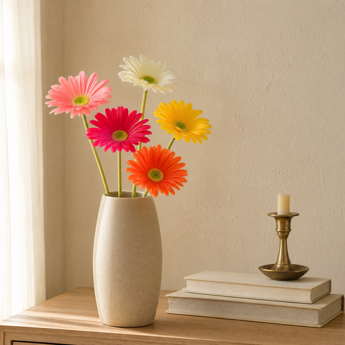 Faux Gerbera Stem – PU Artificial Flower for Home, Wedding and Desk Decor