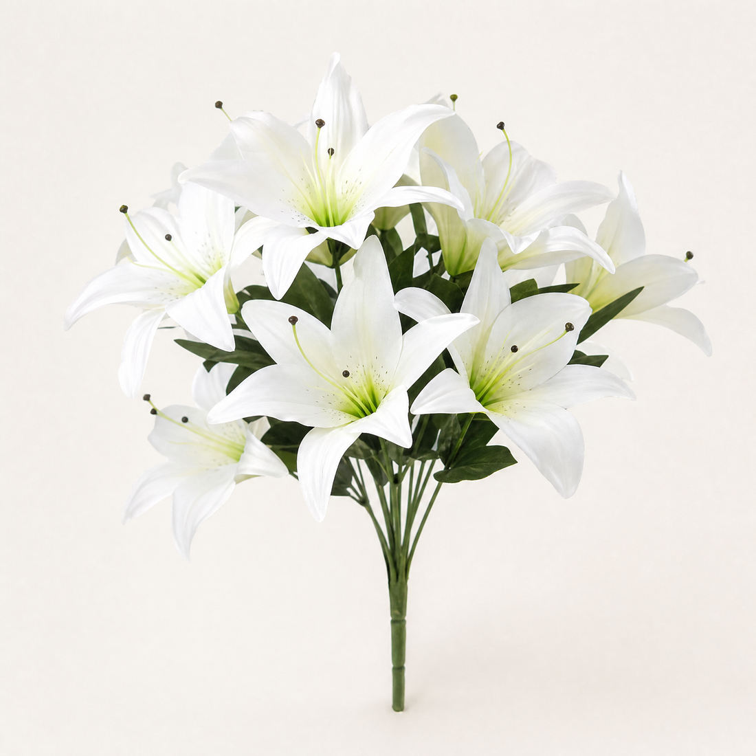 Silk Lily Bouquet 9 Heads – Faux Floral Branch for Wedding Home Decor Gift