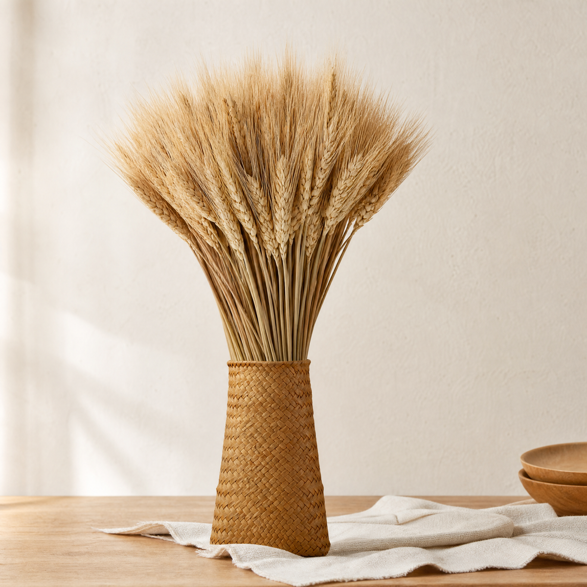 Dried Wheat Ears Bunch – Natural Botanical Stems for Bouquets, Wreaths and Home Decor