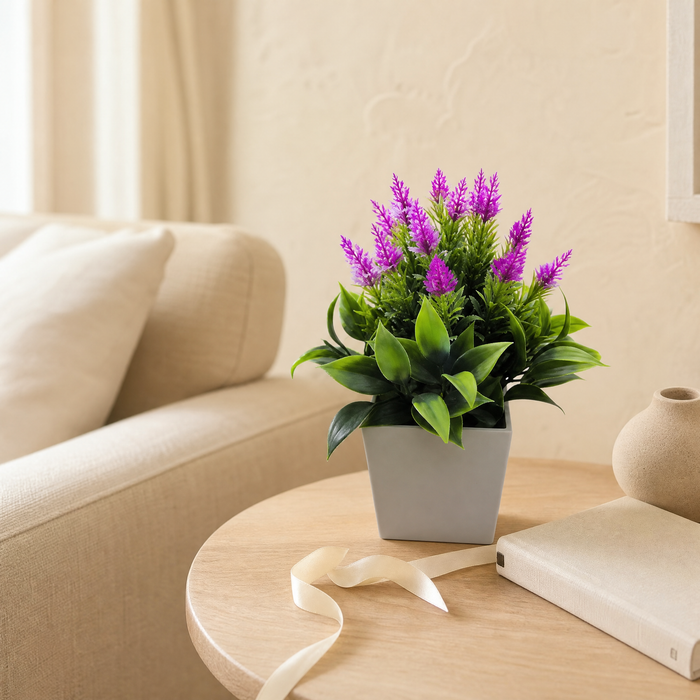 Faux Potted Bonsai Plant – Silk Flower Arrangement for Desk, Shelf, Home Decor