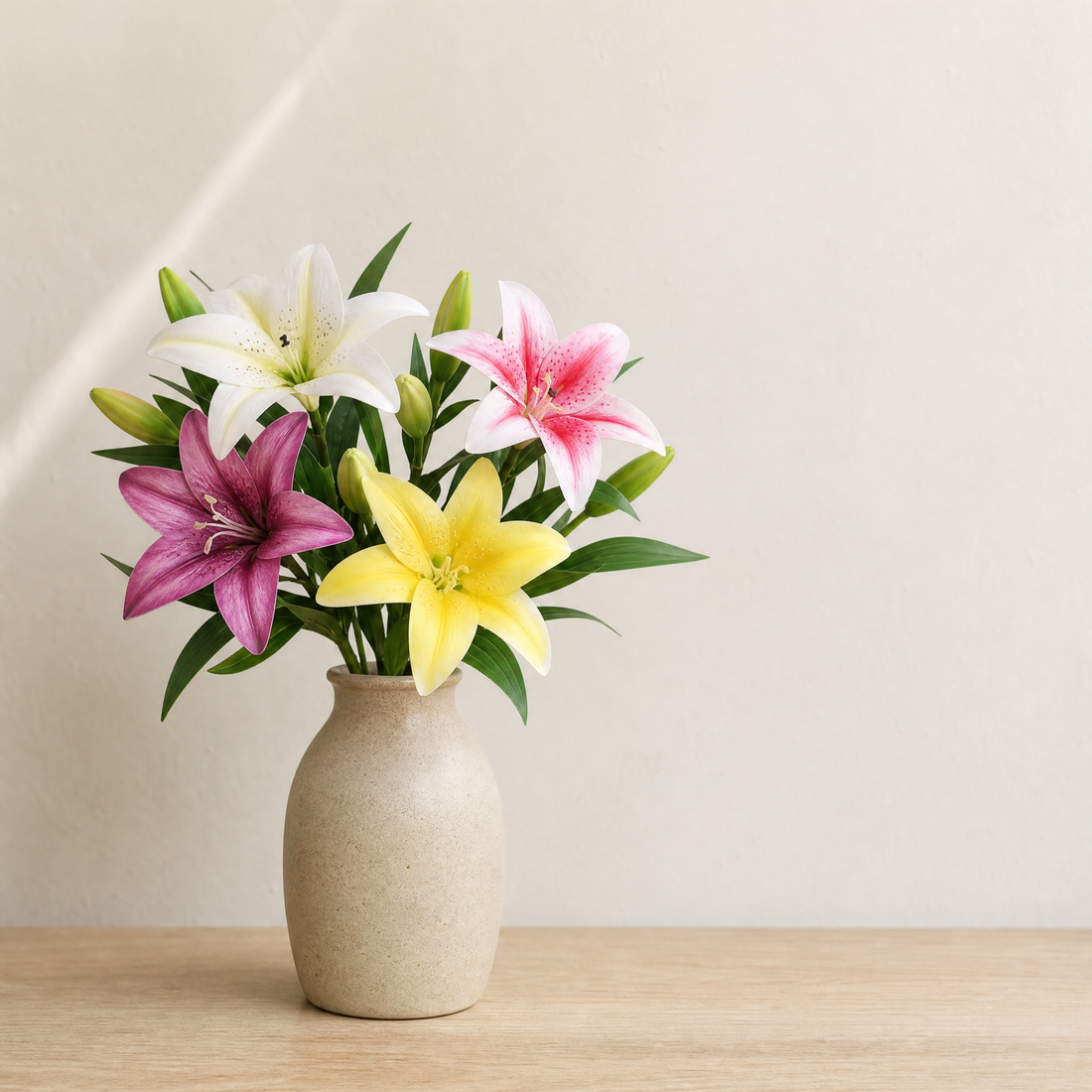 Faux Lily Branch – Artificial Stem for Wedding and Home Decor, 41cm