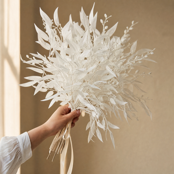 Artificial Willow Leaf Stems – Faux Greenery Bouquet for Home Vase Decor