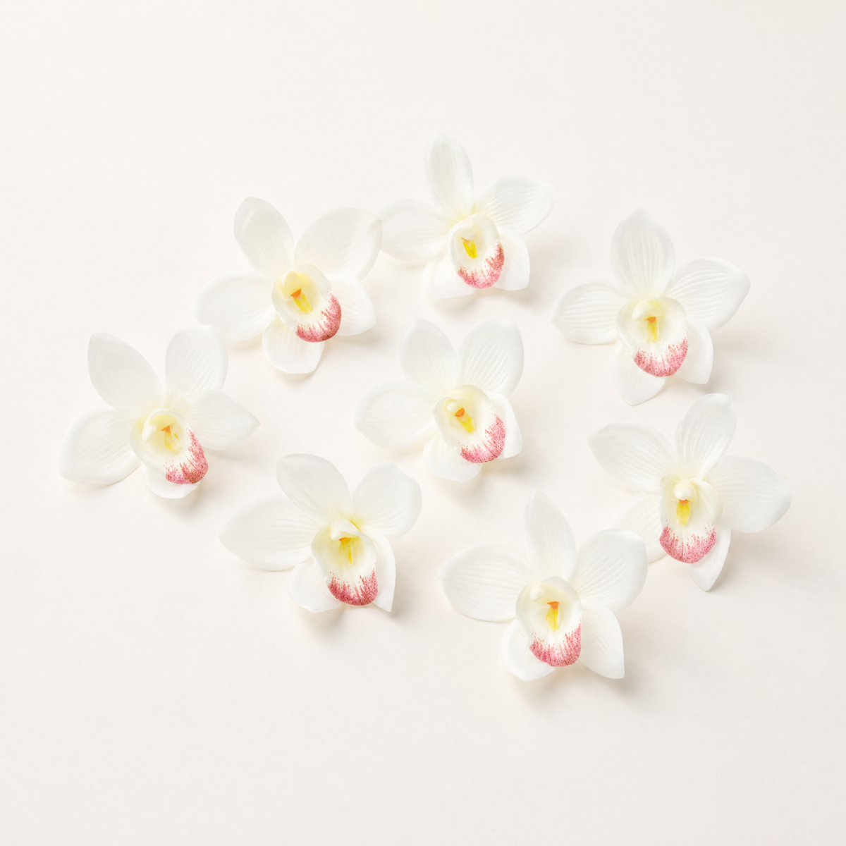 Silk Orchid Flower Heads – Faux Floral Stems for Wedding Bouquet and Home Decor