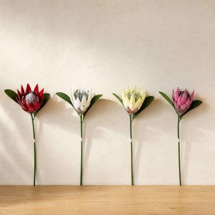 Faux King Protea Stem – Silk Artificial Flower for Wedding and Home Decor