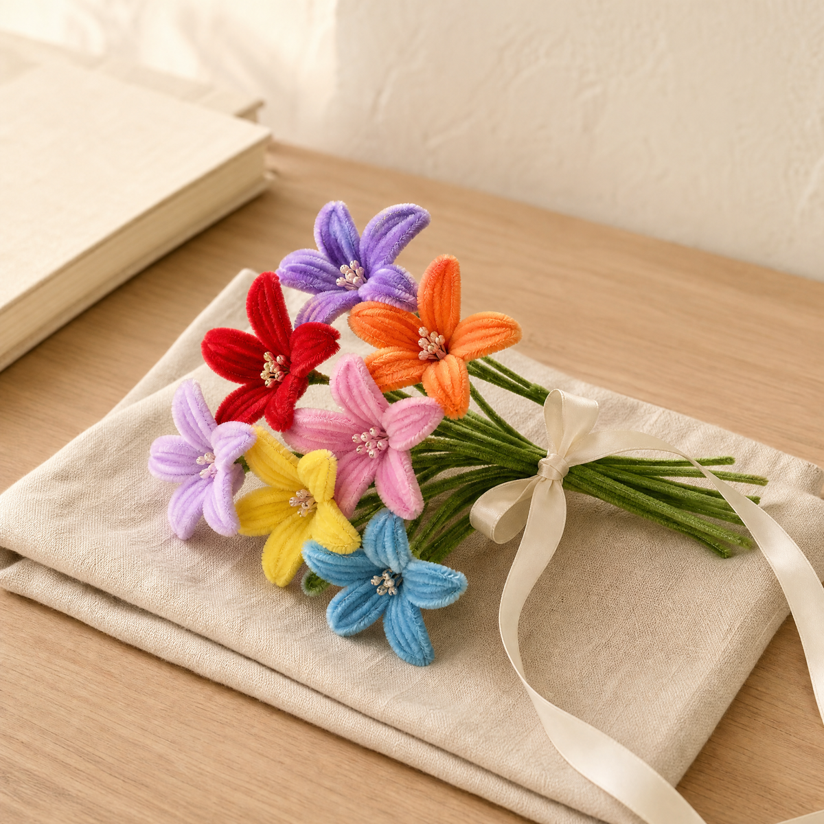 Lily Chenille Pipe Cleaner Stems – DIY Craft Flowers Kids Activity Set