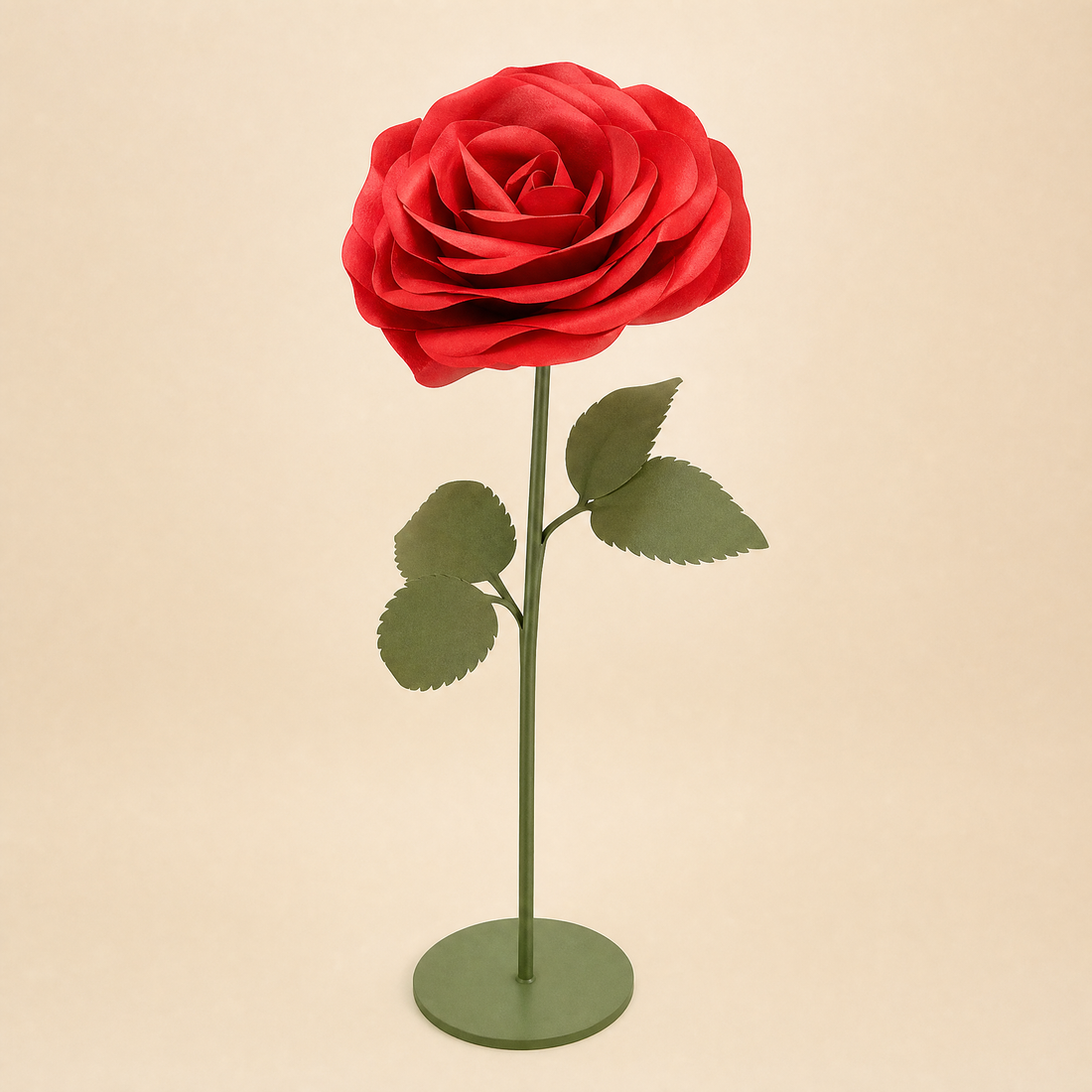 Giant Foam Rose Floor Stand – Wedding Backdrop Decor, Event Stage Prop, 140cm 170cm
