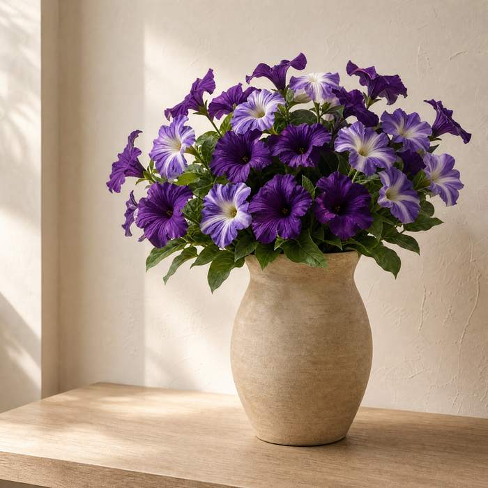 Artificial Petunia Flowers  – Faux Silk Outdoor Garden Balcony Decor