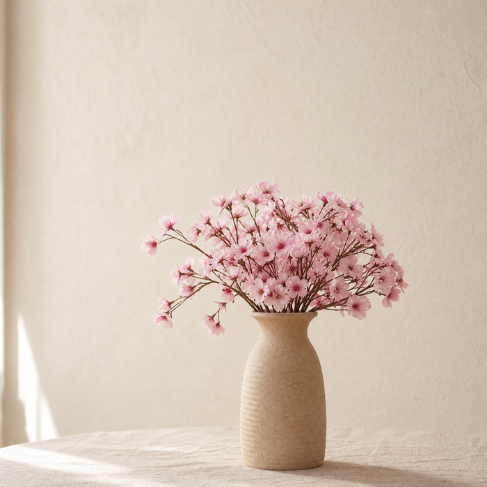 Faux Cherry Blossom Stem – Silk Plum Branch for Home Decor, Vase, Wedding Florals