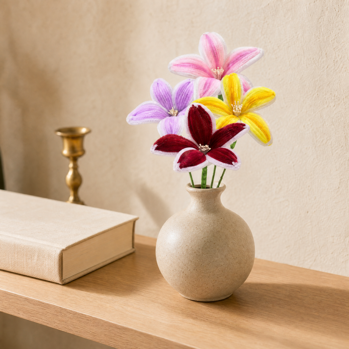 Lily Chenille Pipe Cleaner Stems – DIY Craft Flowers Kids Activity Set