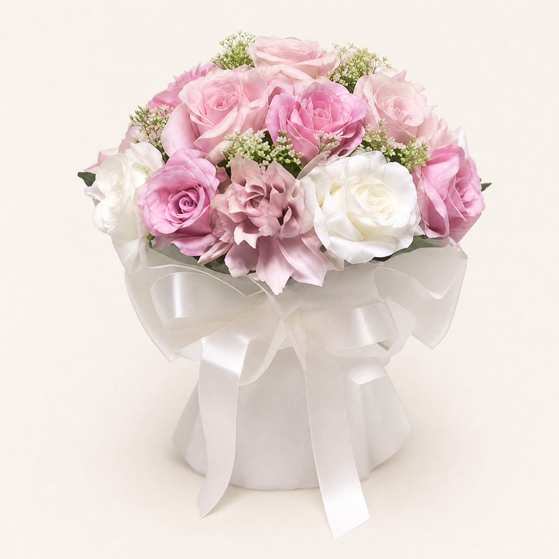 Faux Rose Bridal Bouquet – Silk Peony Wedding Flowers Bridesmaid Gift Decor