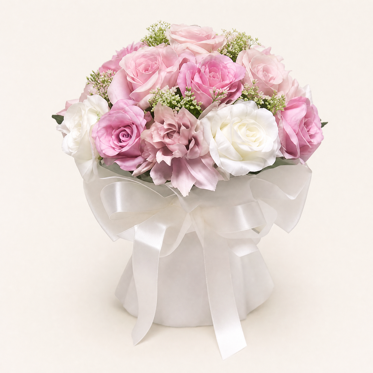 Faux Rose Bridal Bouquet – Silk Peony Wedding Flowers Bridesmaid Gift Decor