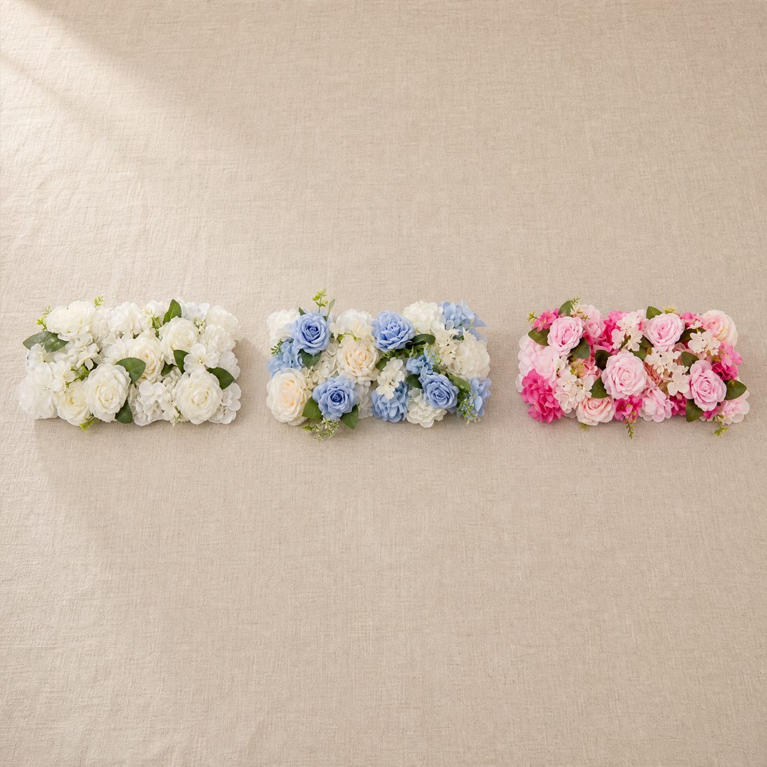 Silk Flower Row Arrangement 6 Pack – Wedding Table Centerpiece Arch Backdrop Party Decor