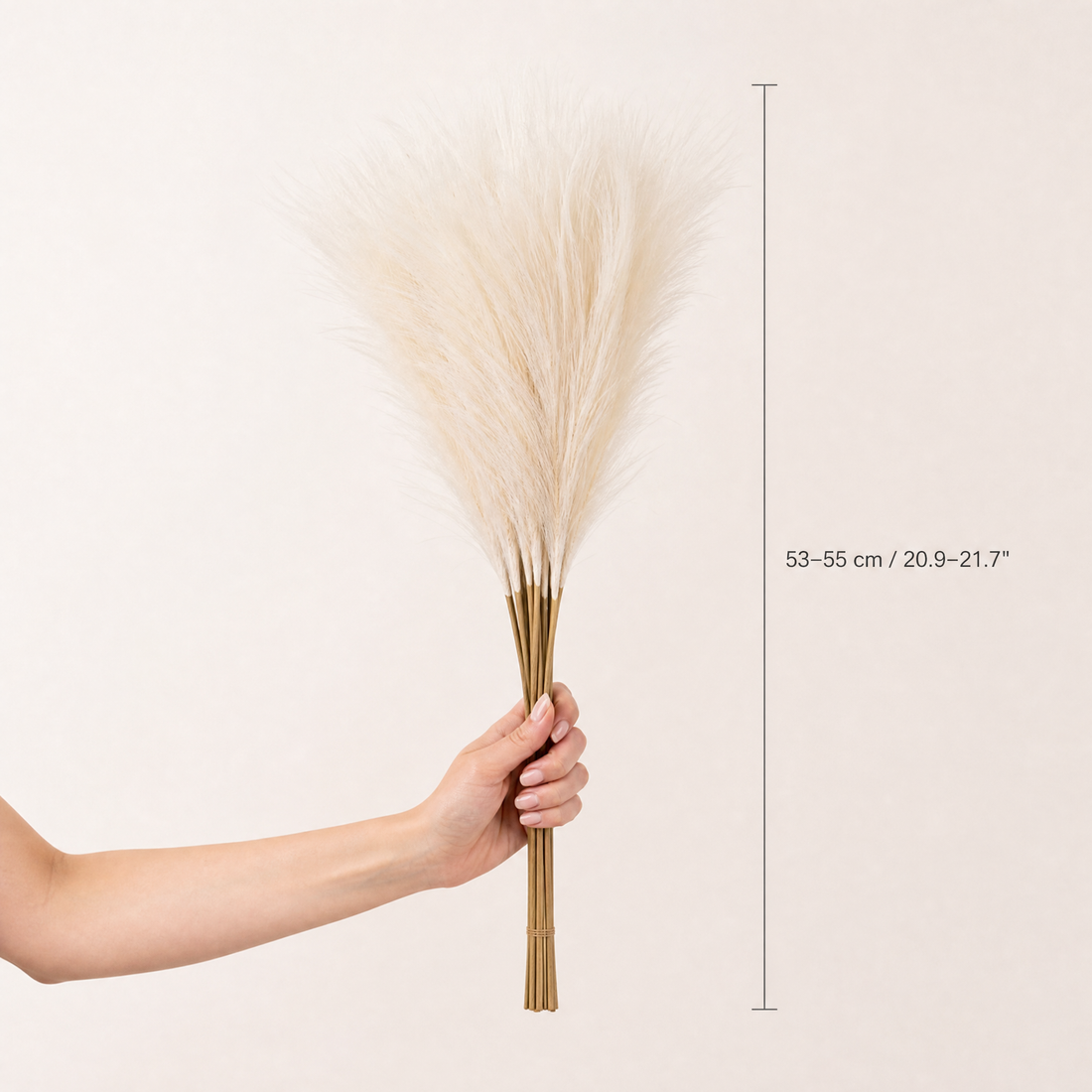 Artificial Pampas Grass Stems – Faux Bouquet for Wedding Table and Vase Decor