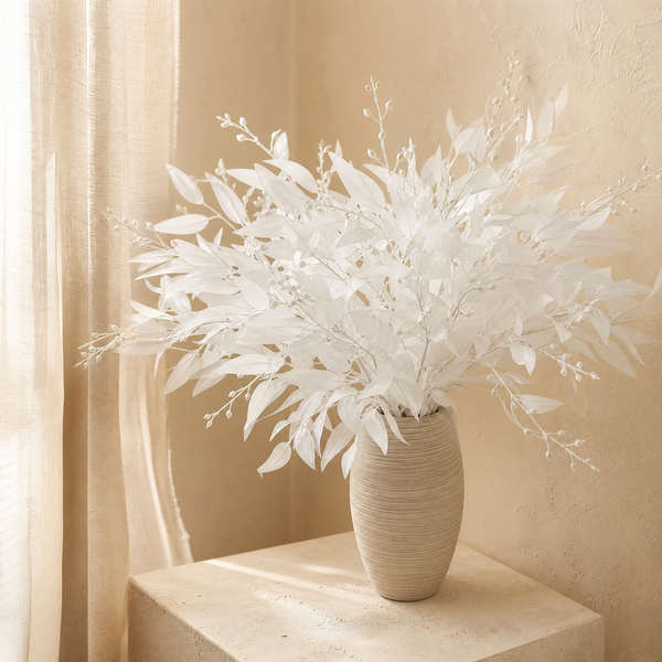 Artificial Willow Leaf Stems – Faux Greenery Bouquet for Home Vase Decor