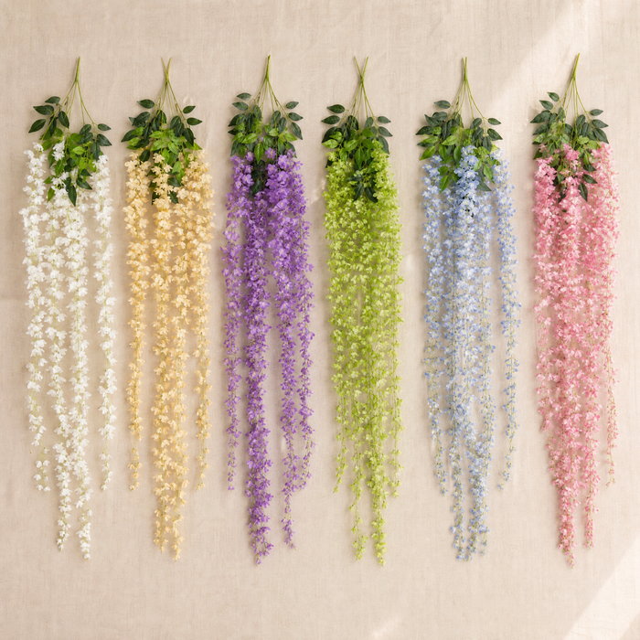 Silk Wisteria Vine Faux Trailing Flowers – Wedding Arch Home Party Hanging Decor