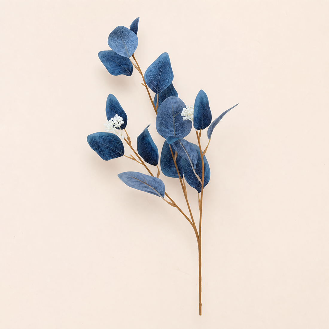 Silk Eucalyptus Stem with Fruit – Faux Botanical Branch for Wedding and Home Decor