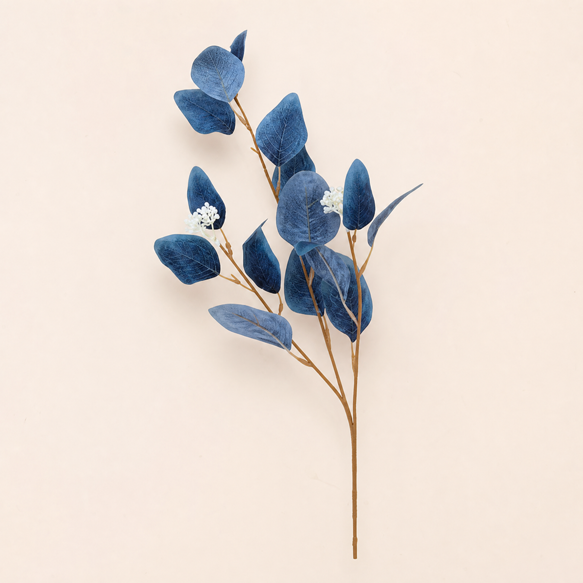 Silk Eucalyptus Stem with Fruit – Faux Botanical Branch for Wedding and Home Decor