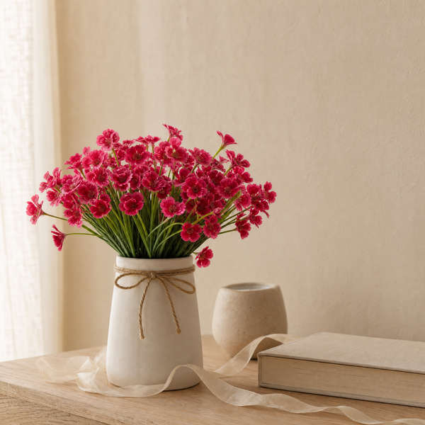 Artificial Violet Flower Bouquet – Silk Faux Blooms for Wedding and Home Decoration