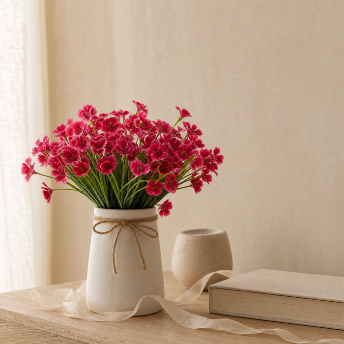Artificial Violet Flower Bouquet – Silk Faux Blooms for Wedding and Home Decoration