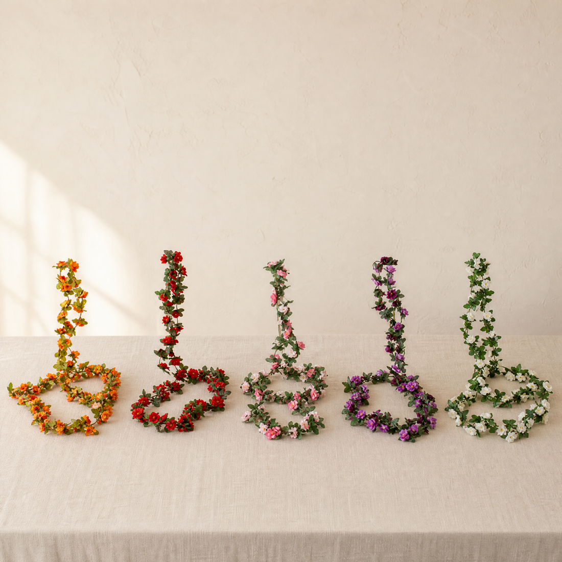 Artificial Rose Vine Garland – 250cm Faux Floral Arch Wedding Home Decor 45 Heads