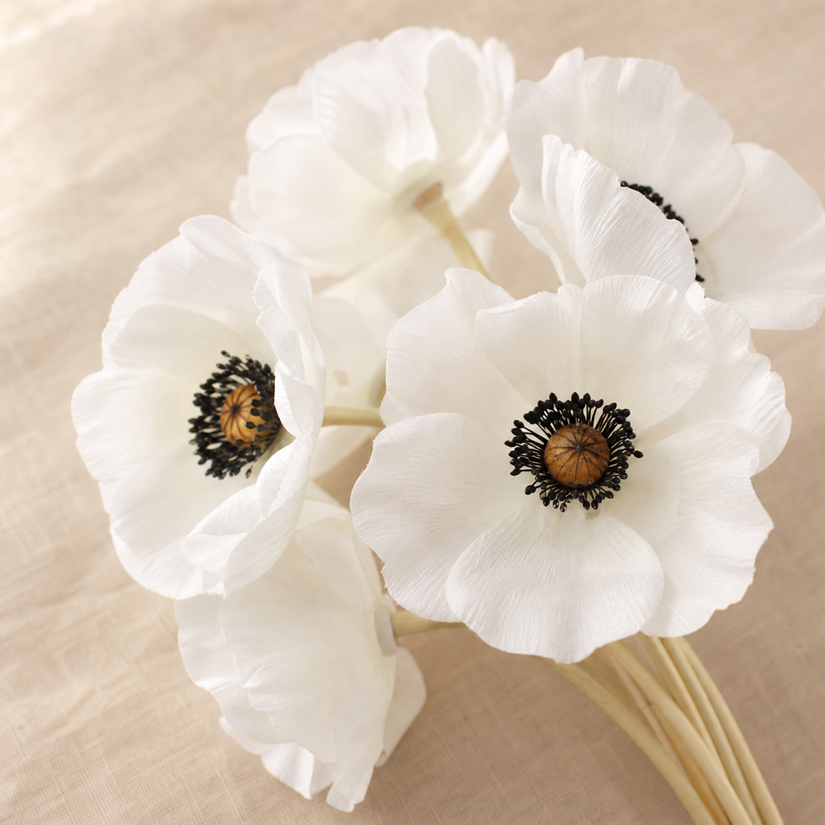 Faux Poppy Bouquet – PU Artificial Flowers for Wedding, Bridal, Home Decor