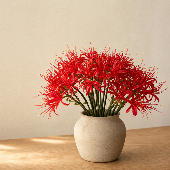 Artificial Higanbana Stem – Real Touch Silk Faux Equinox Flower Branch Home Decor