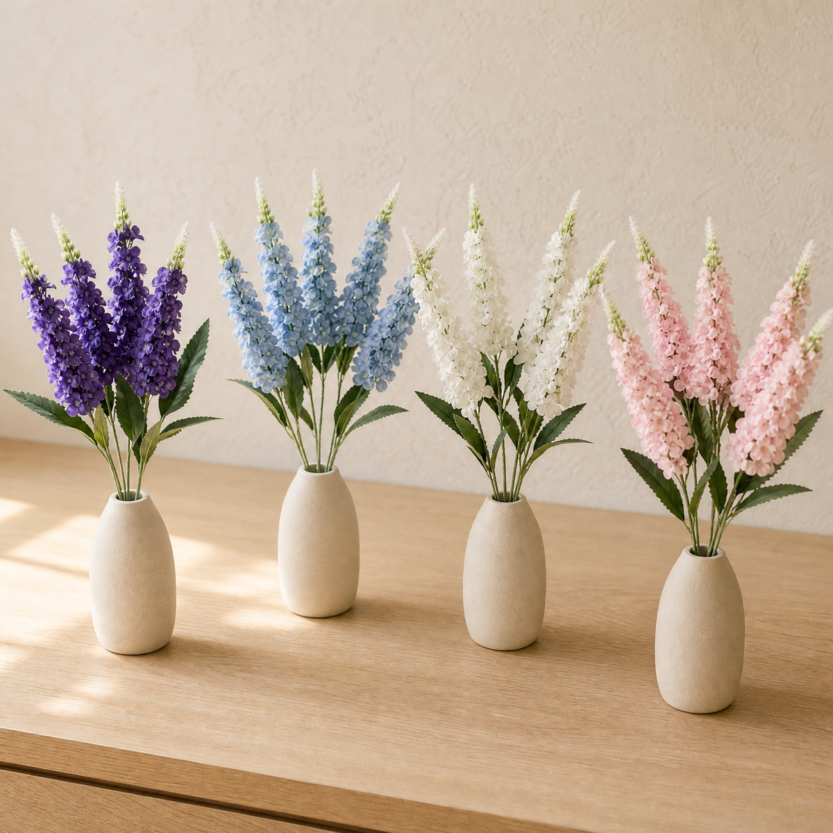 Artificial Delphinium Flower – Faux Silk Flower for Home Vase Wedding Arrangement