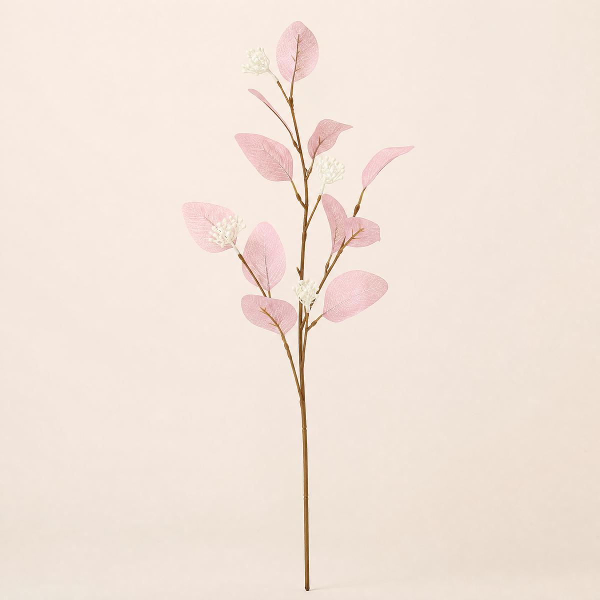 Silk Eucalyptus Stem with Fruit – Faux Botanical Branch for Wedding and Home Decor