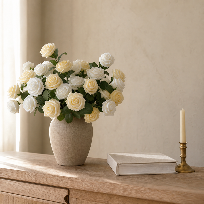 Artificial Foam Roses – Bulk Wedding Bouquet Centerpiece Valentine Gift Decoration